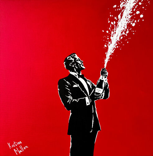 Champagne Burst van Kristina Mallen, Schilderij te koop op Singulart