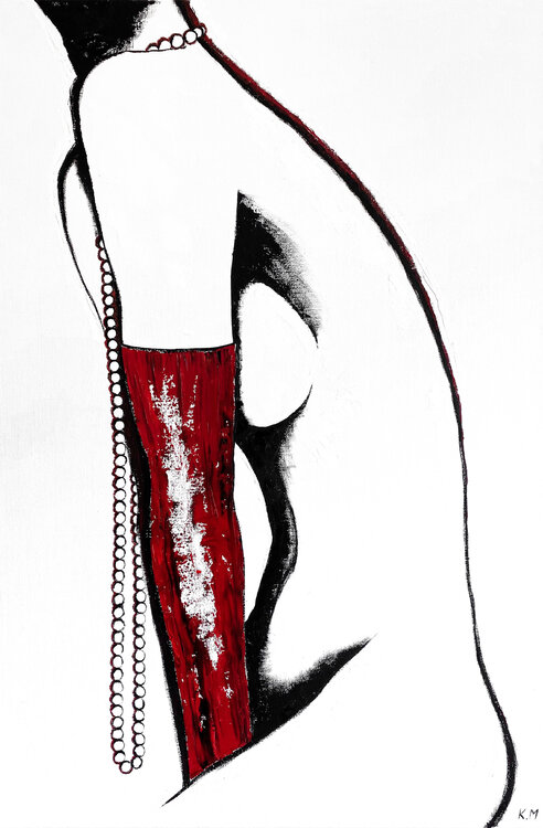 Blushing Muse in Red Gloves Kristina Mallen