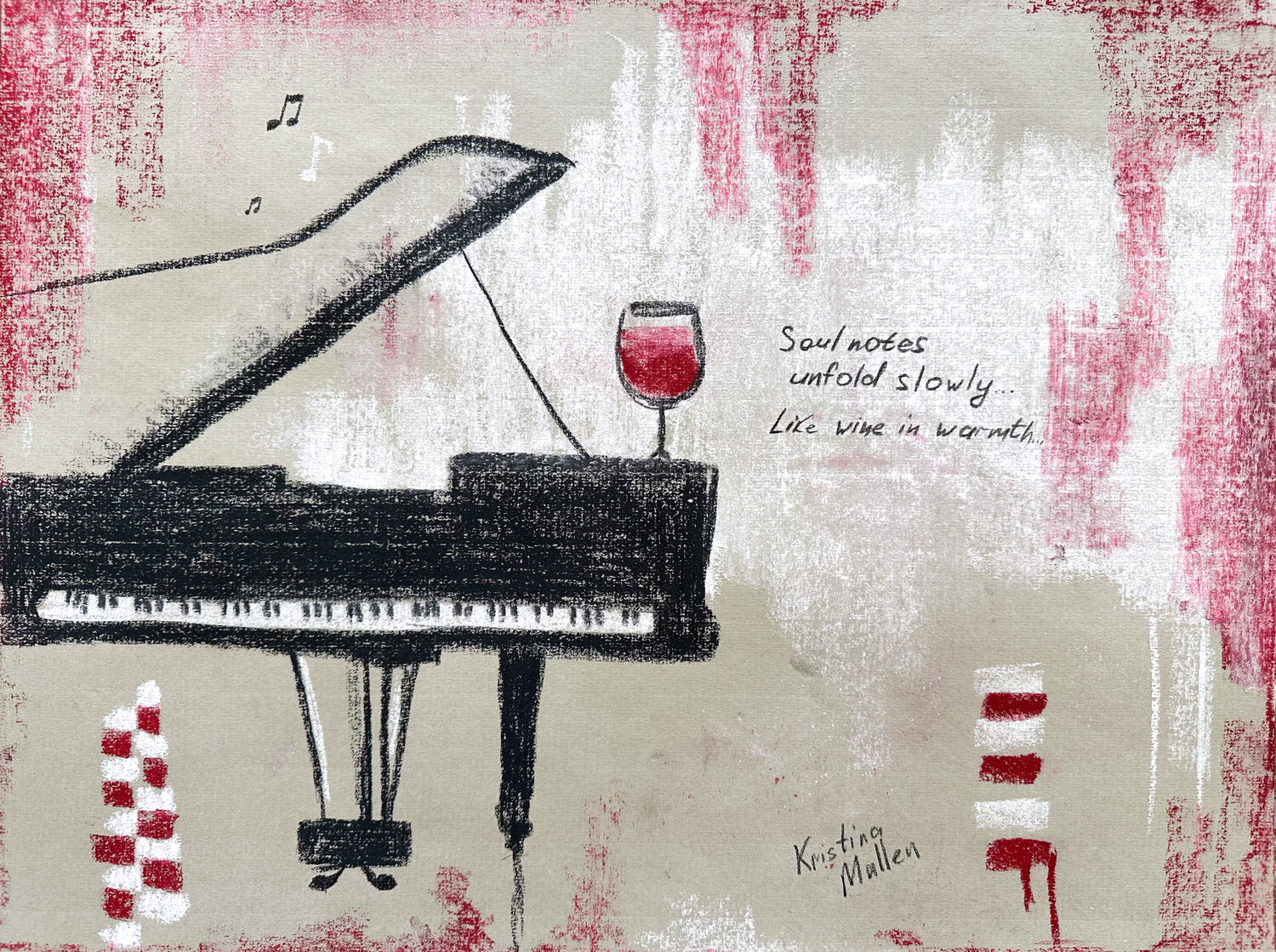 Soul Notes Unfold Slowly Like Wine in Warmth Kristina Mallen Zeichnungen zu verkaufen