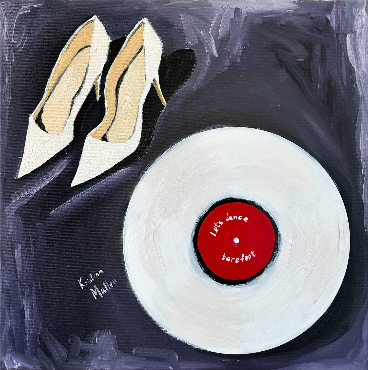 Let’s Dance Barefoot (On Vinyl) Kristina Mallen Originalgemälde zu verkaufen