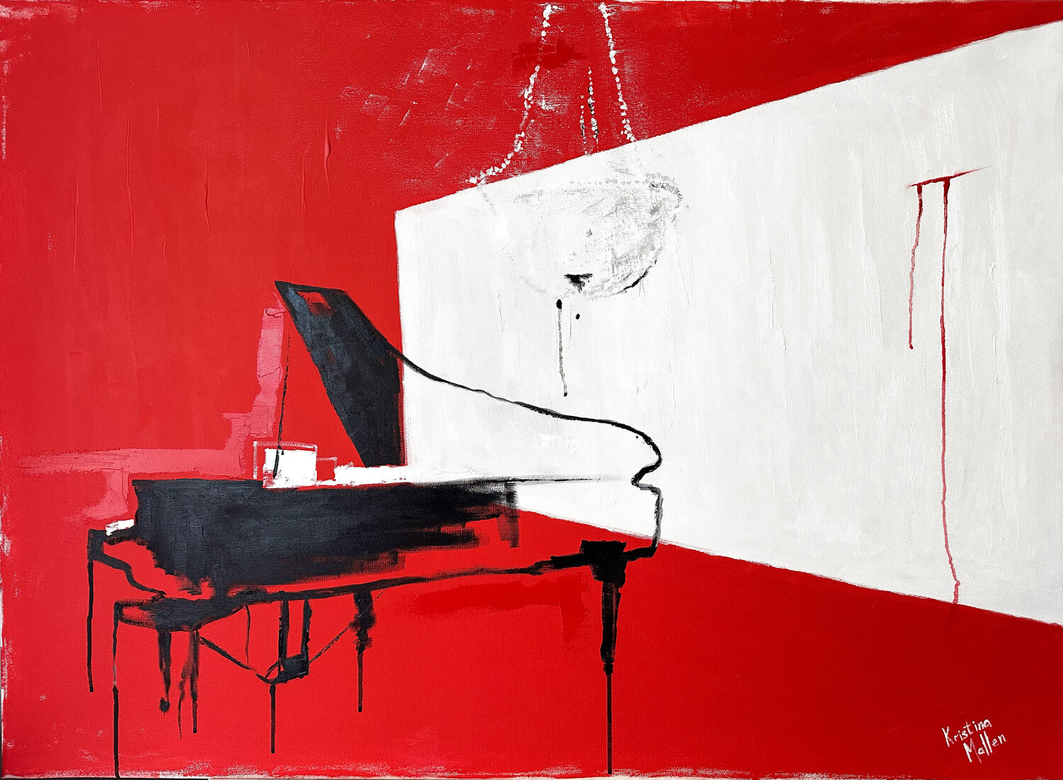 Red Strain in Silence Kristina Mallen Pintura original en venta