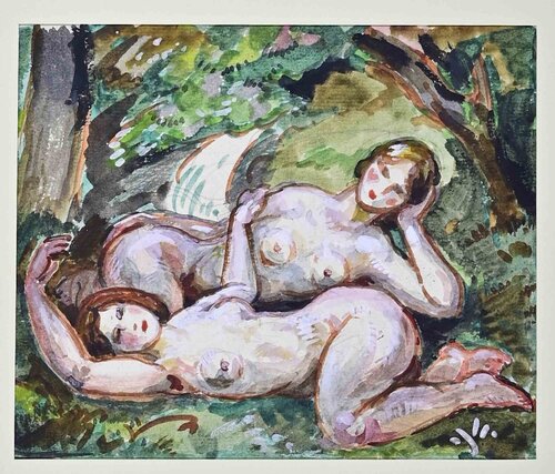 Due Femme Nues Allongées par Paul-Emile Colin, Œuvre sur papier en vente sur Singulart