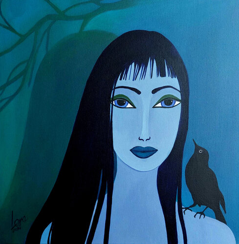 Der schwarze Vogel und ich by Karina Fulara, Painting for Sale on Singulart