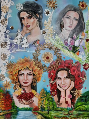 LES 4 SAISONS par Svitlana Gryshko Loguinoff, Peinture en vente sur Singulart