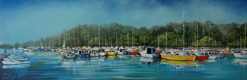 Le port d'Hourtin. by Svitlana Gryshko Loguinoff, Painting for Sale on Singulart