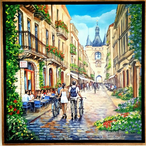 La vie en fleurs. Bordeaux. La Grosse cloche. par Svitlana Gryshko Loguinoff, Peinture en vente sur Singulart