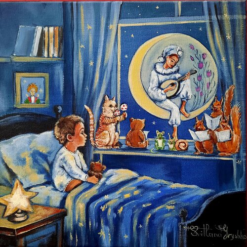 Au clair de la Lune par Svitlana Gryshko Loguinoff, Peinture en vente sur Singulart