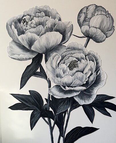 White Peonies de Larisa Robins, Pintura a la venta en Singulart