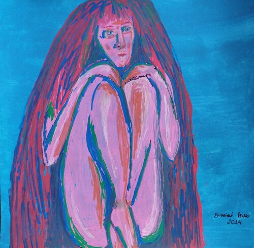 La Dama Rossa di Renzo Buggiani, Pittura in vendita su Singulart
