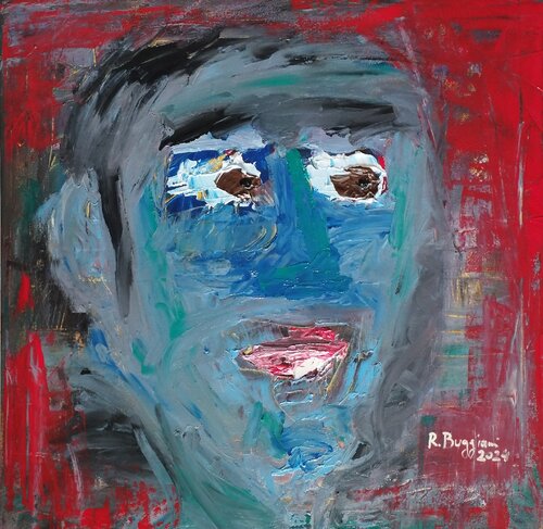 Uomo blu par Renzo Buggiani, Peinture en vente sur Singulart