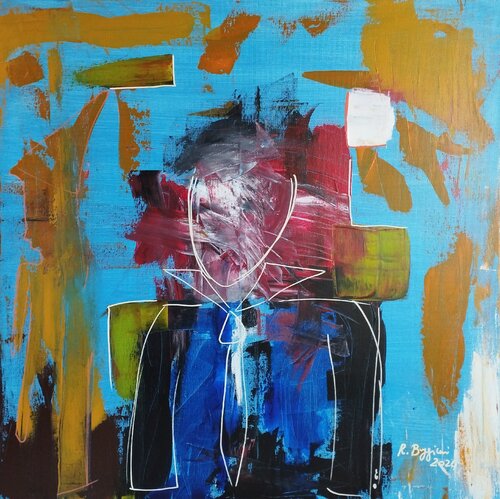 The Tie Man di Renzo Buggiani, Pittura in vendita su Singulart