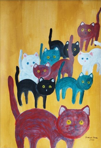 La colonia dei gatti di Renzo Buggiani, Pittura in vendita su Singulart