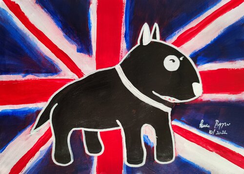 British Bull Terrier by Renzo Buggiani, Painting for Sale on Singulart