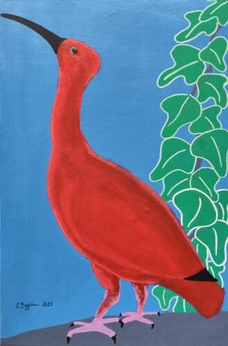 Ibis Rosso von Renzo Buggiani, Malerei kaufen auf Singulart