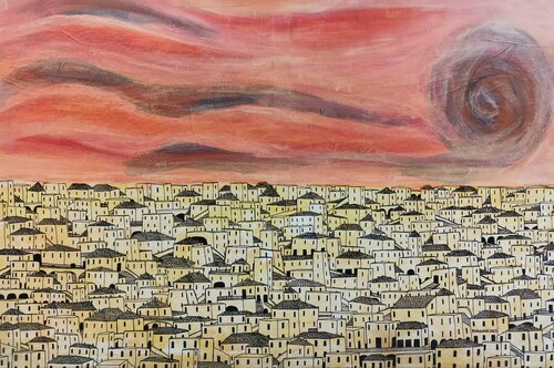 Cielo Ferito sulla Città Bianca von Renzo Buggiani, Malerei kaufen auf Singulart