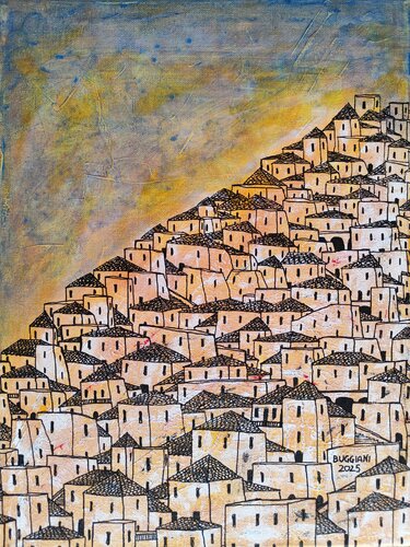Luci Silenziose sulla Città Bianca di Renzo Buggiani, Pittura in vendita su Singulart