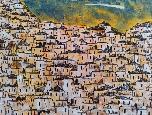 The Star Over the City di Renzo Buggiani, Pittura in vendita su Singulart