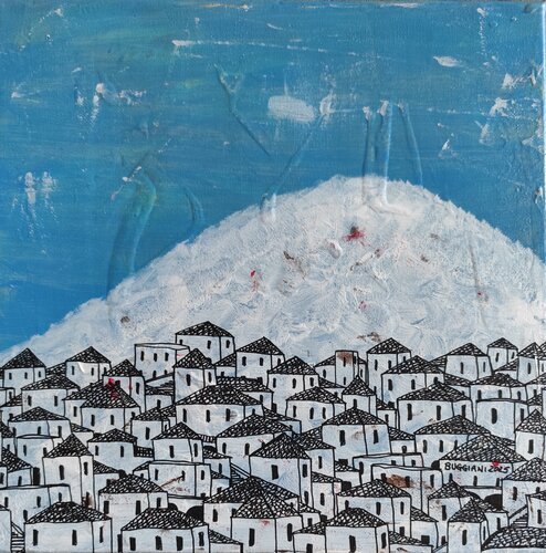 Sotto la Montagna - A Miniature van Renzo Buggiani, Schilderij te koop op Singulart