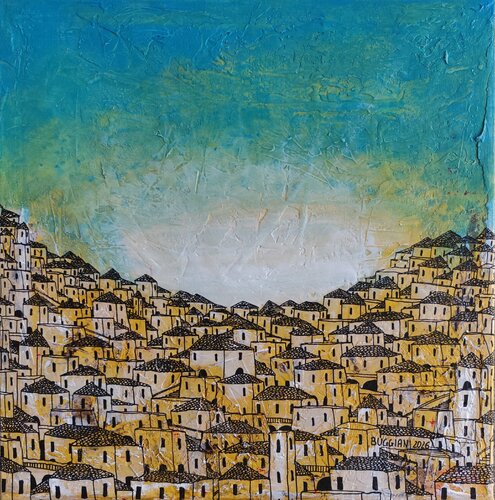 Luce sulla Città Bianca di Renzo Buggiani, Pittura in vendita su Singulart