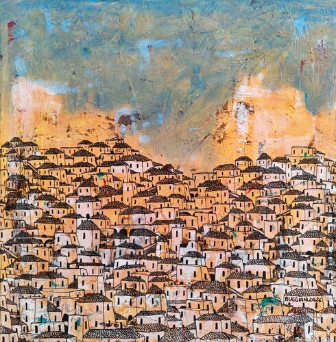 Cats of the White City di Renzo Buggiani, Pittura in vendita su Singulart