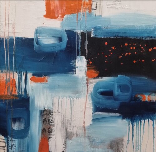 Deep Blue Dialogue di Monika Signer, Pittura in vendita su Singulart