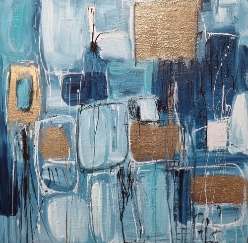 Blue Intervals von Monika Signer, Malerei kaufen auf Singulart