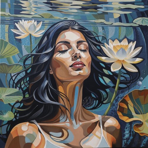 Rebirth  (Lilly) par Zuzana Murenji Domonkos, Peinture en vente sur Singulart