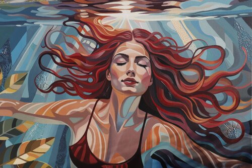 Fire and Water (Karolina) par Zuzana Murenji Domonkos, Peinture en vente sur Singulart