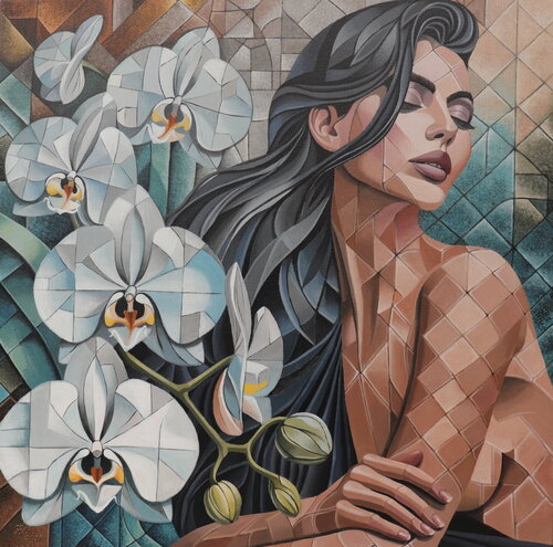 Mosaic of the Soul (Valeria) par Zuzana Murenji Domonkos, Peinture en vente sur Singulart