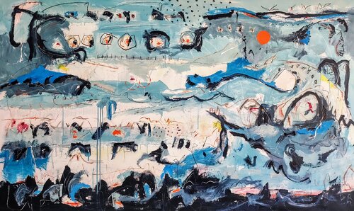 Planeta azul van Alfonso Sánchez, Schilderij te koop op Singulart
