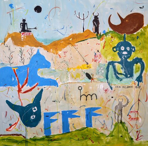 Fan de John Boy van Alfonso Sánchez, Schilderij te koop op Singulart