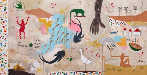 Bird and pear de Alfonso Sánchez, Pintura a la venta en Singulart