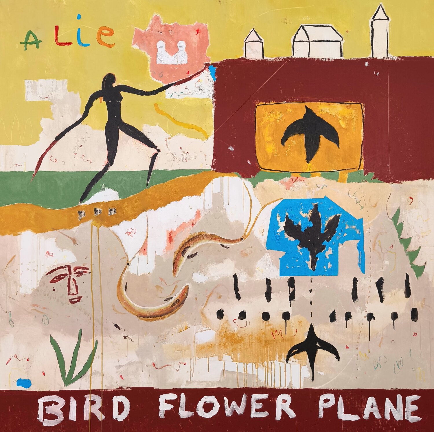 Bird, flower & plane Alfonso Sánchez Pintura original en venta