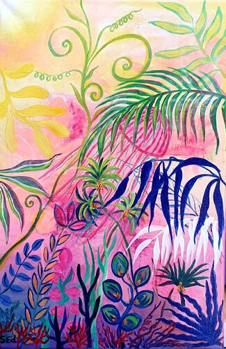 Pink Jungle II van Sylvia Eder, Schilderij te koop op Singulart