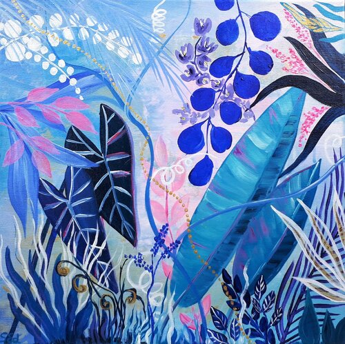 Blue jungle II von Sylvia Eder, Malerei kaufen auf Singulart