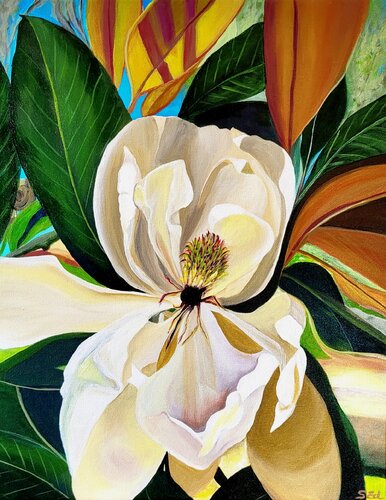 Magnolia on Oak Ridge Road by Sylvia Eder, 회화 for Sale on Singulart