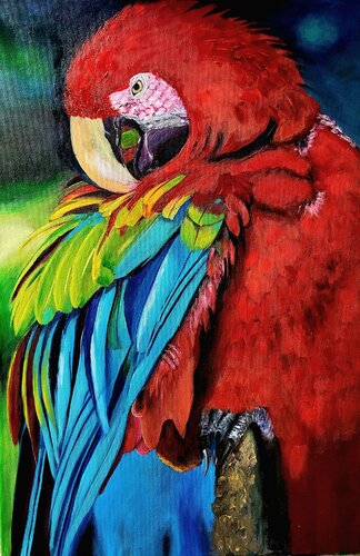 Exotic Ara Parrot von Sylvia Eder, Malerei kaufen auf Singulart