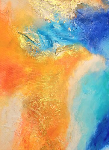 Golden Glimmers at sea von Sylvia Eder, Malerei kaufen auf Singulart