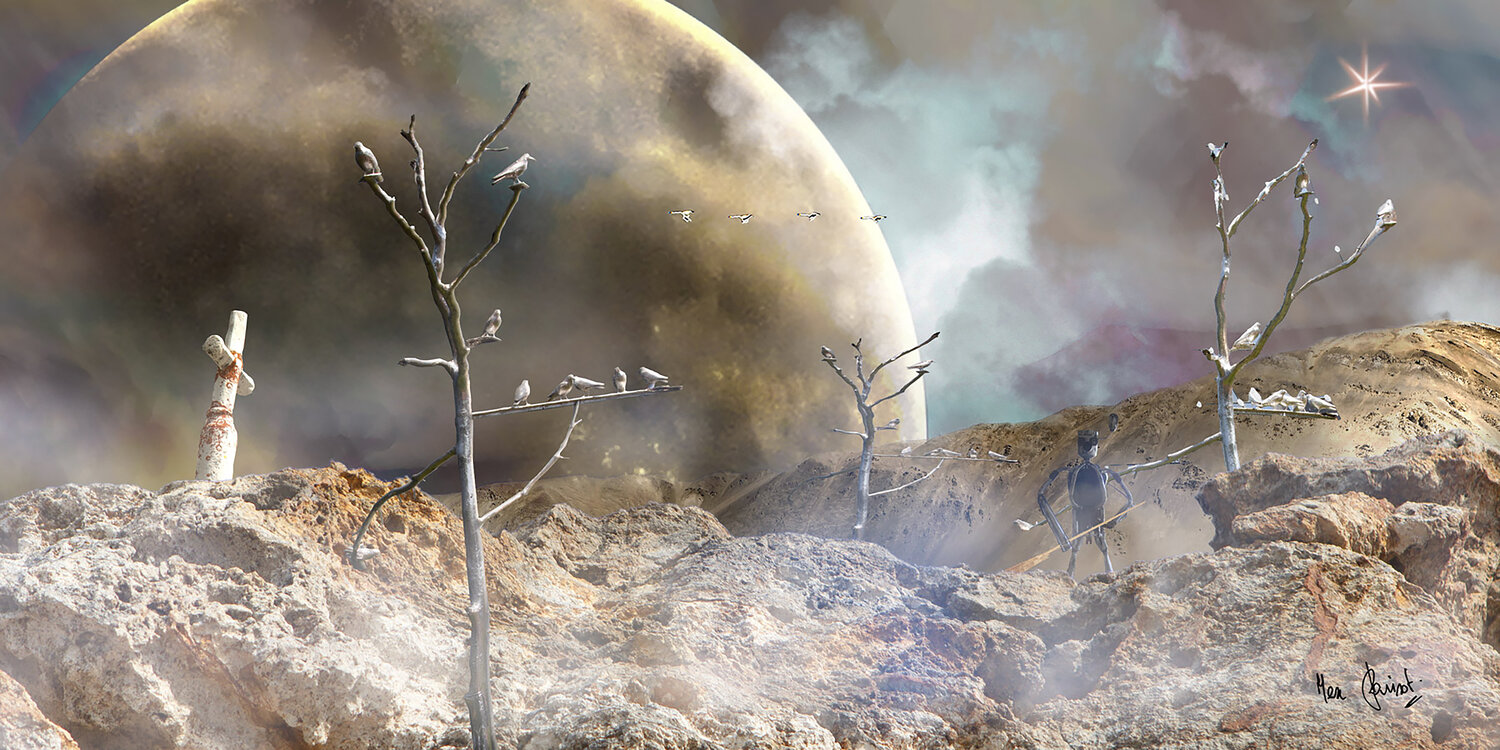 Polarkreiss, illustration de la chanson de Boris Vian “La java des bombes atomiques“ Max Parisot du Lyaumont Digital zu verkaufen