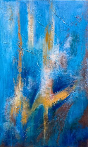 Blue landscape part two di Dipl.-Design. Kerstin Nieto Madrid, Pittura in vendita su Singulart