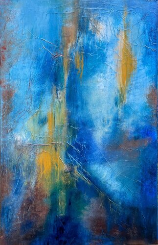 Blue landscape part one par Dipl.-Design. Kerstin Nieto Madrid, Peinture en vente sur Singulart