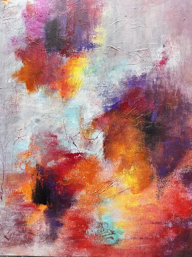 Lebensfreude Teil I (Blütenrausch – Sapphirwirbel) di Dipl.-Design. Kerstin Nieto Madrid, Pittura in vendita su Singulart