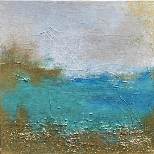 Goldene Stille van Dipl.-Design. Kerstin Nieto Madrid, Schilderij te koop op Singulart