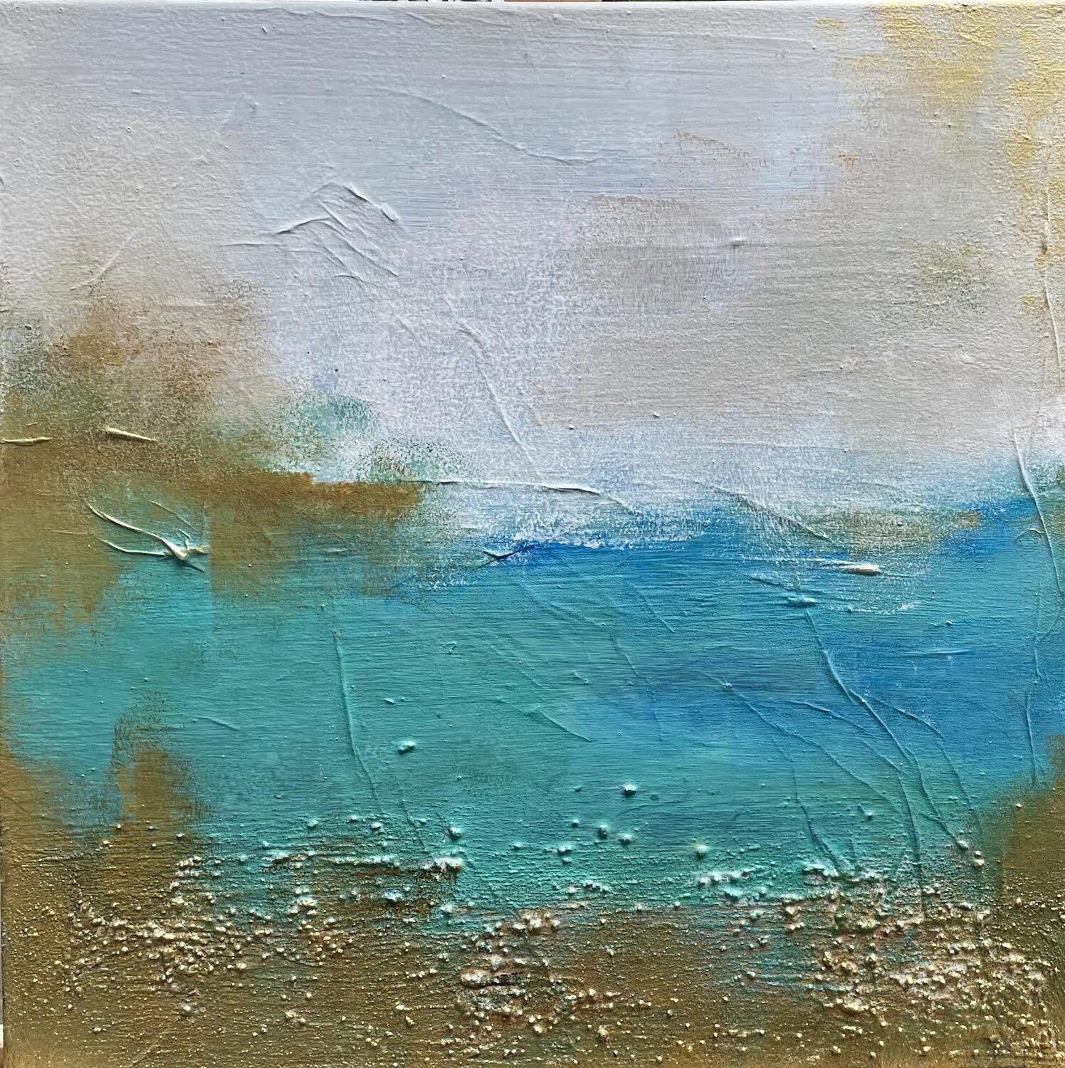 Goldene Stille Dipl.-Design. Kerstin Nieto Madrid Origineel schilderij te koop