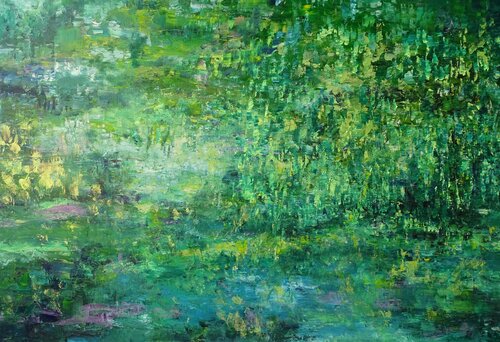 Promenade au parc van Corinne FOUCOUIN, Schilderij te koop op Singulart