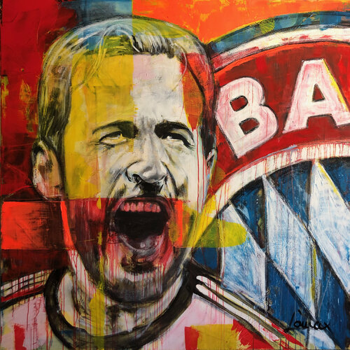 Harry Kane "FC Bayern München" von Maximilian Lochner "Lomax", Malerei kaufen auf Singulart