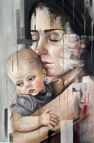 Maternità by maria romano, Painting for Sale on Singulart