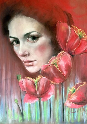 Oltre il campo rosso von maria romano, Zeichnungen kaufen auf Singulart