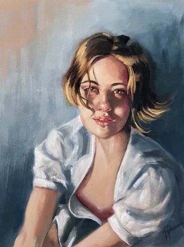 Azzurro Interiore by maria romano, 油畫 for Sale on Singulart