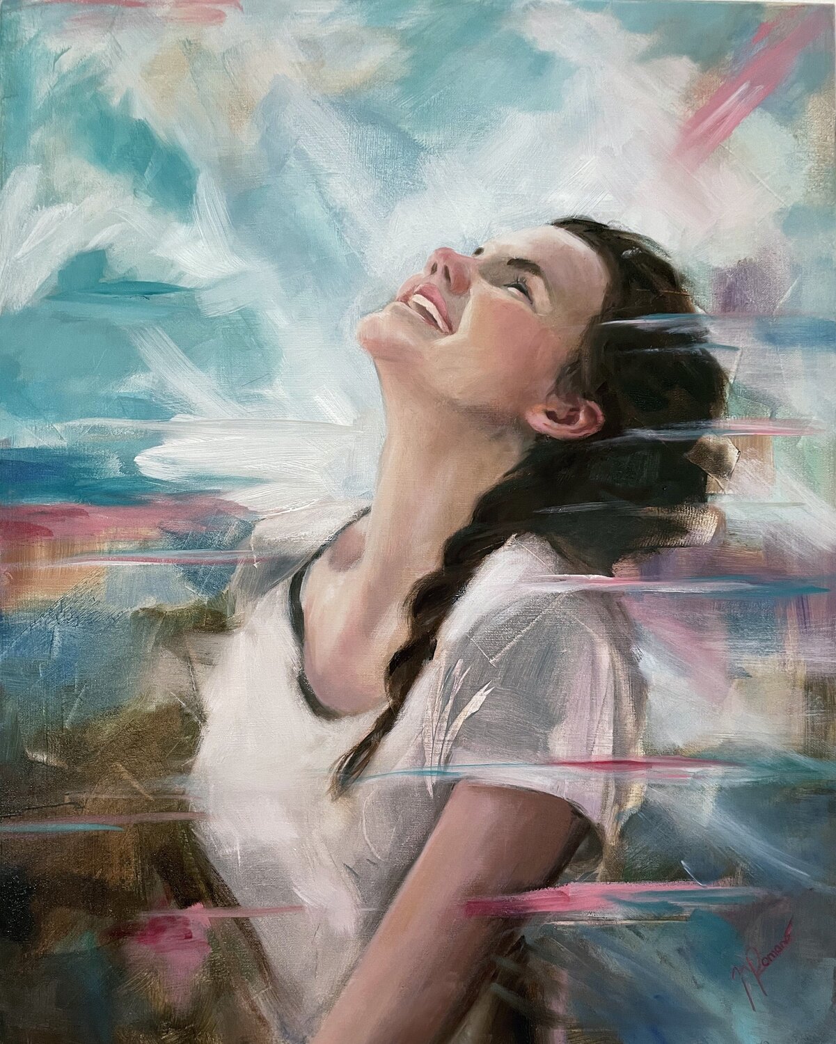 Verso la luce maria romano Original painting for sale
